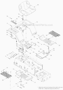 Seat_Fender_Assembly Diagram and Parts List for 13AJ693G755  Yard Man Lawn Mower